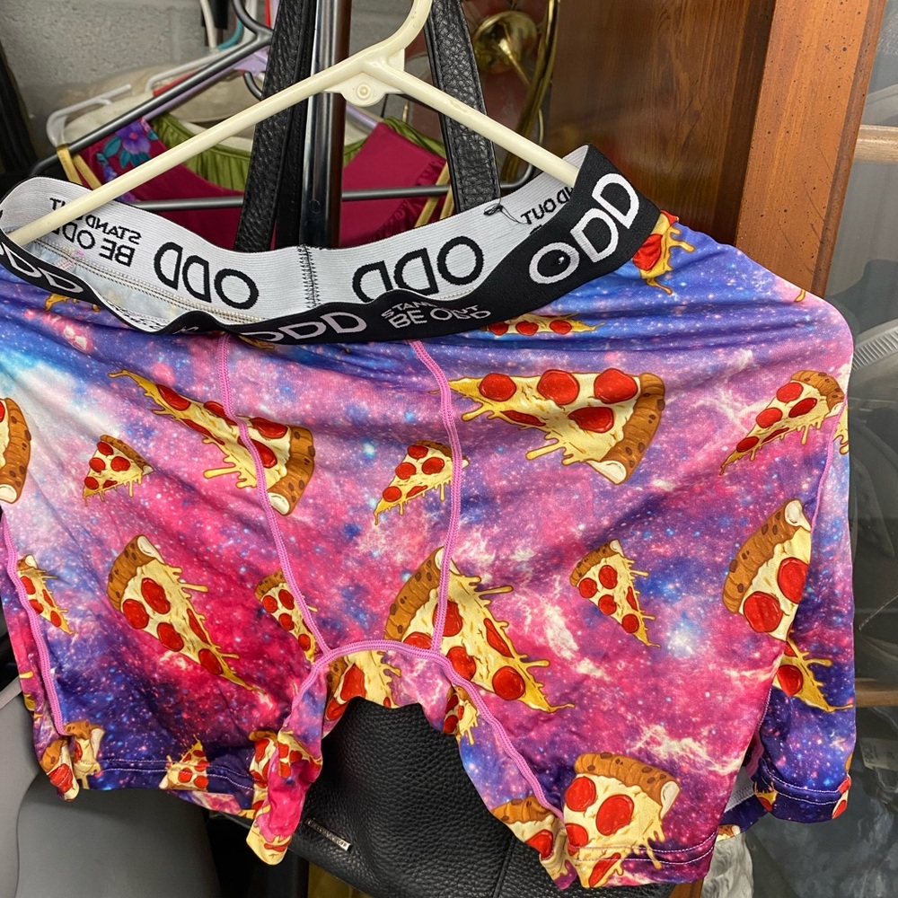 Men's Pizza Print Boxer Briefs - Multicolor